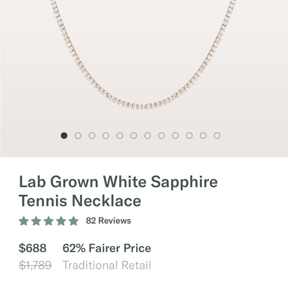 Aurate White Sapphire Tennis Necklace
